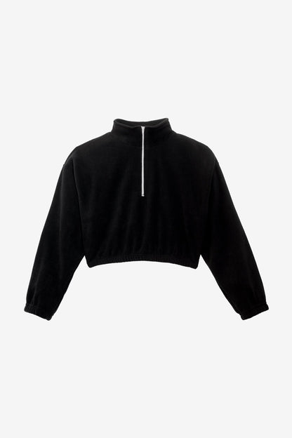 PF306 - Cropped Polar Fleece Half Zip Pullover
