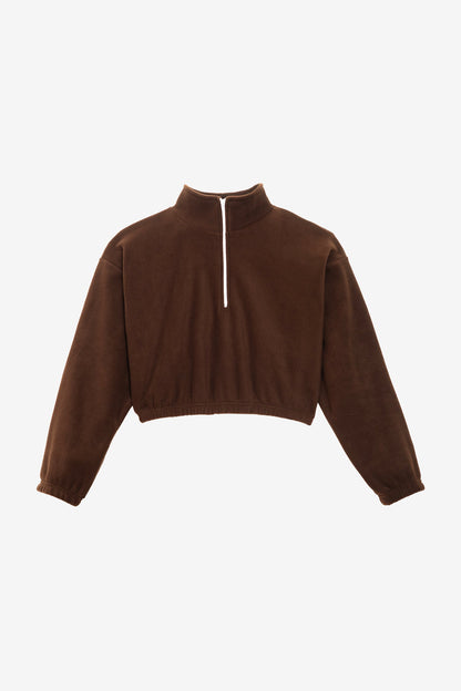 PF306 - Cropped Polar Fleece Half Zip Pullover