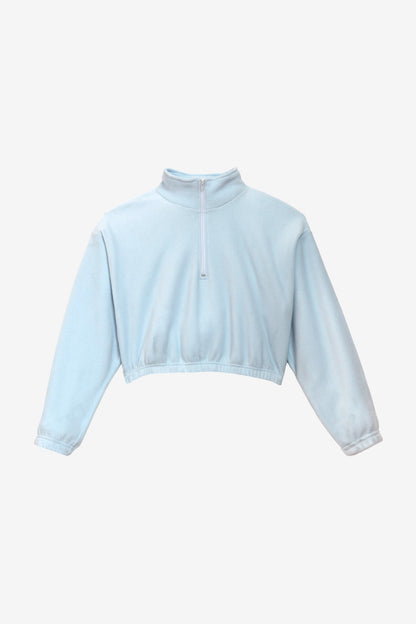 PF306 - Cropped Polar Fleece Half Zip Pullover