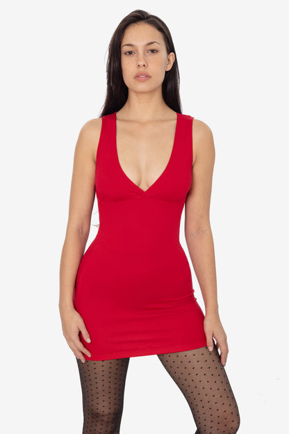 PON3657 - Ponte Sleeveless Crossfront V-neck Tank Dress