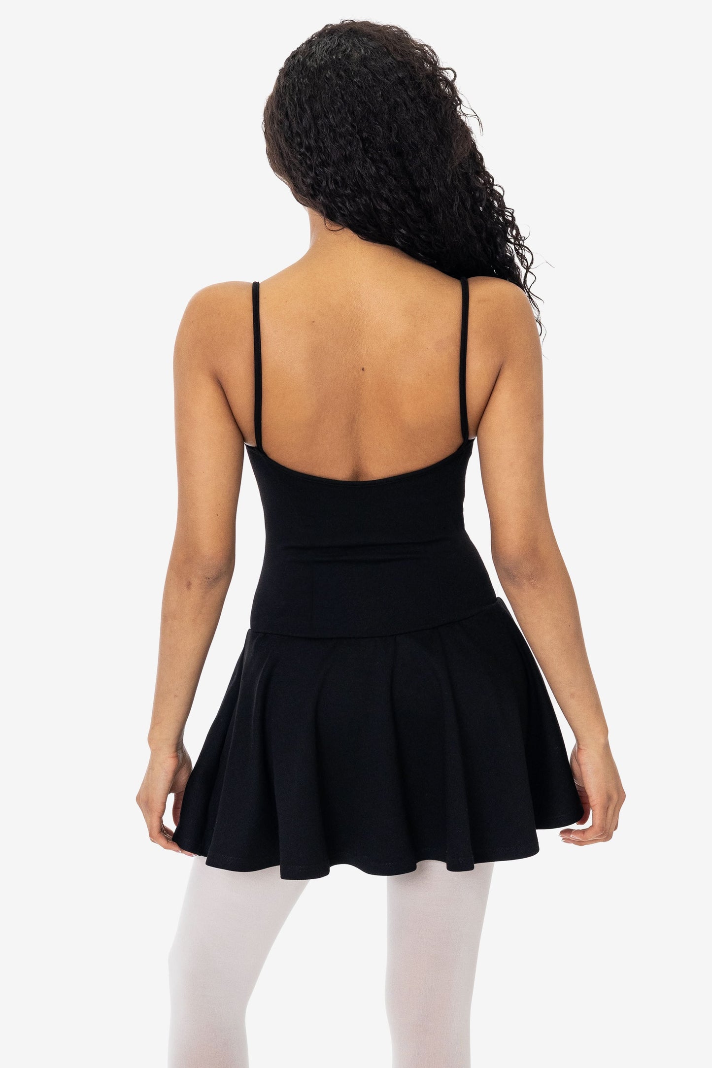 PON3661 - Ponte Mini Drop Waist Spaghetti Dress