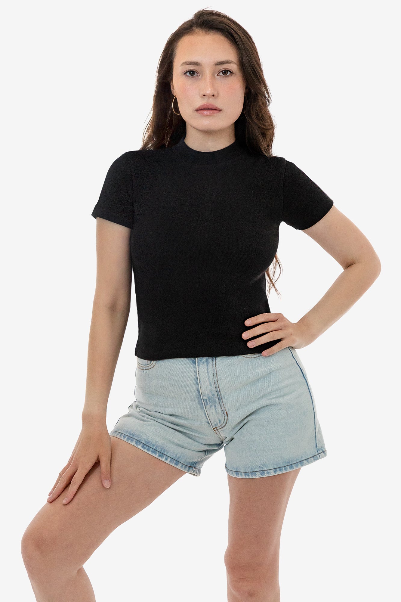 14R309 - 14/1 Rib Mock Neck Top