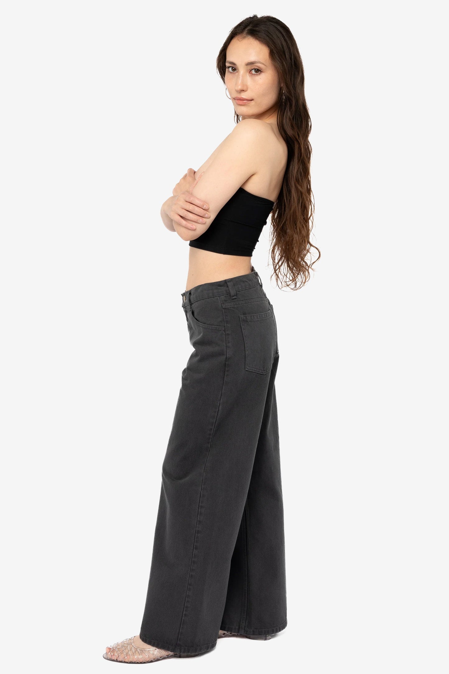 RBDW401GD - 12 oz Bull Denim Mid Rise Wide Leg Jeans