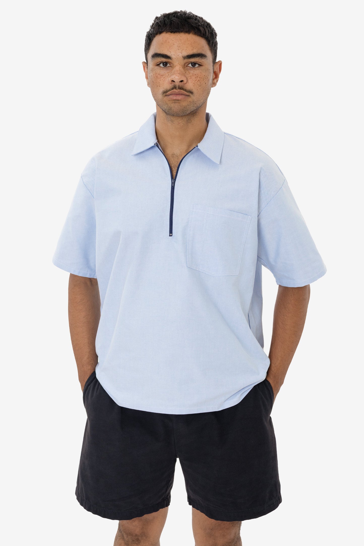 RCP409 - Oxford Zip-Up Work Shirt