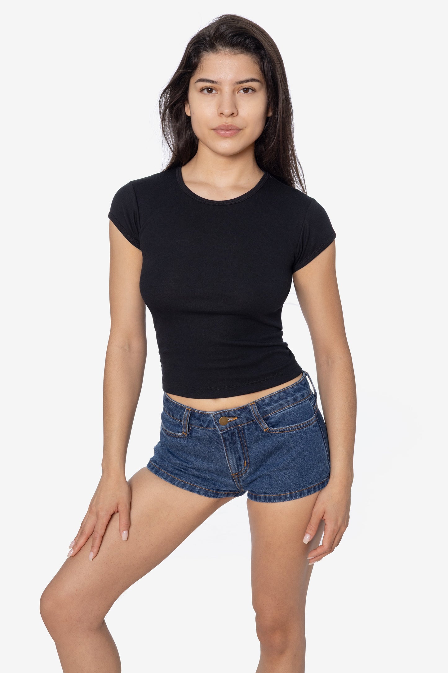 FFR3035L - Poly Cotton Baby Rib Cap Sleeve Tee