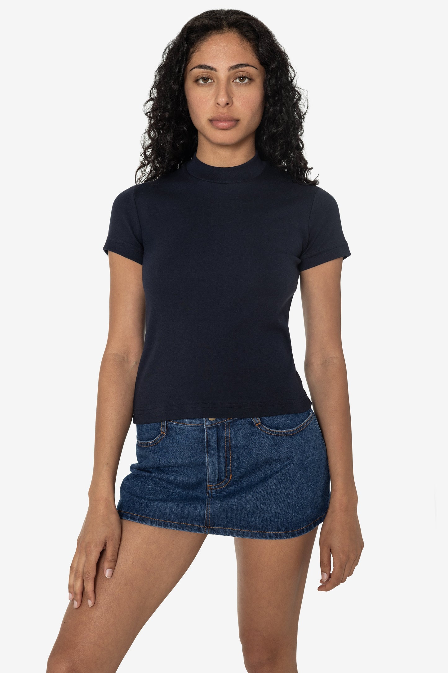 R4309 - Mockneck Cap Sleeve Baby Tee