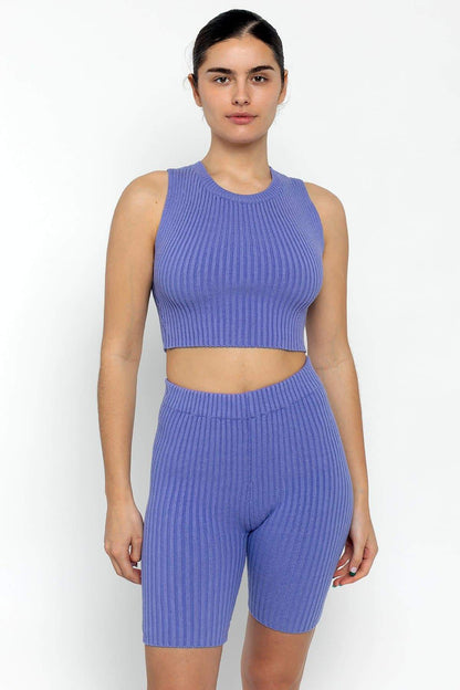 RFK50 - Ultra Heavy Knit Ribbed Crop Top