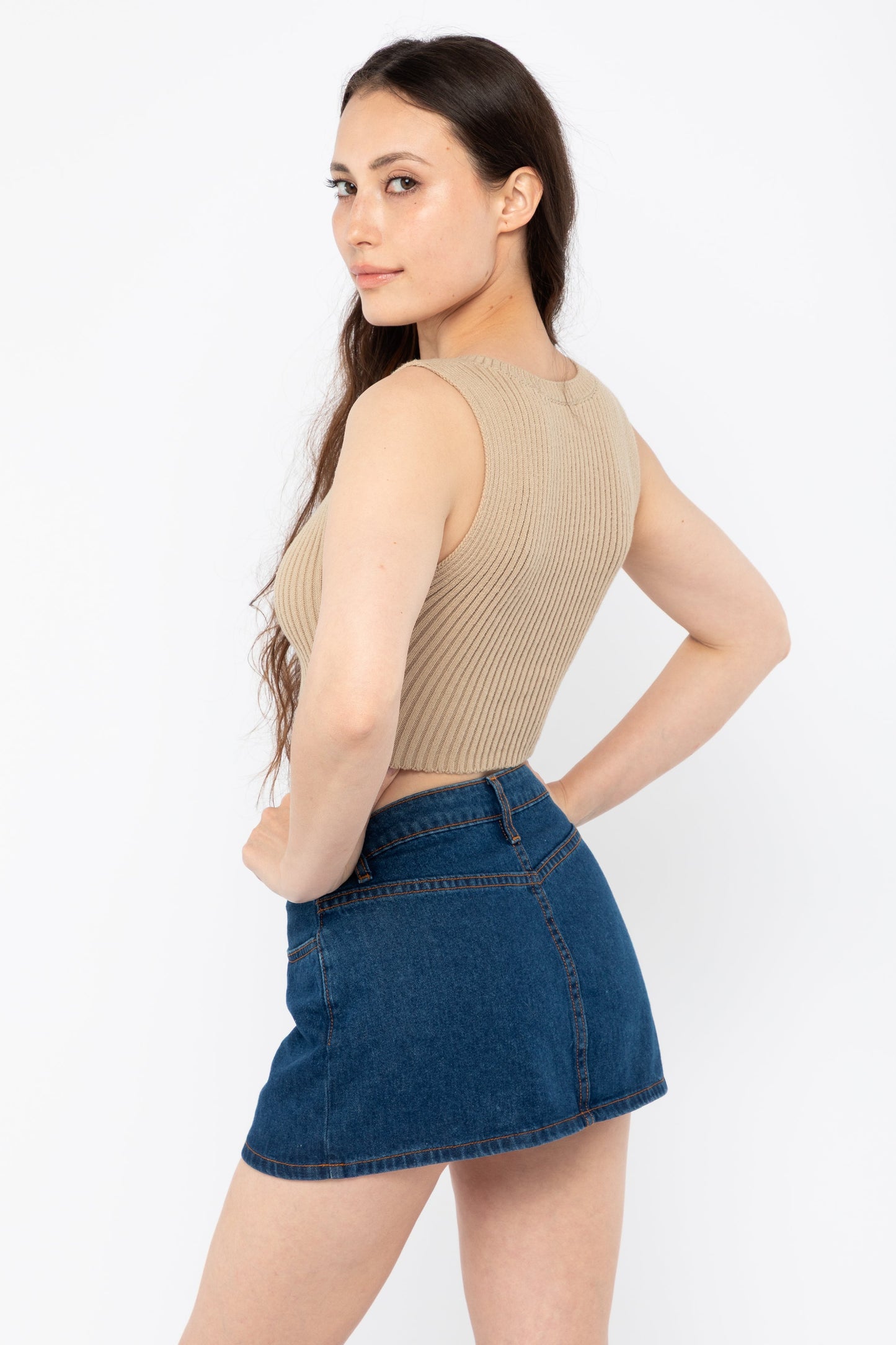 RFK50 - Ultra Heavy Knit Ribbed Crop Top