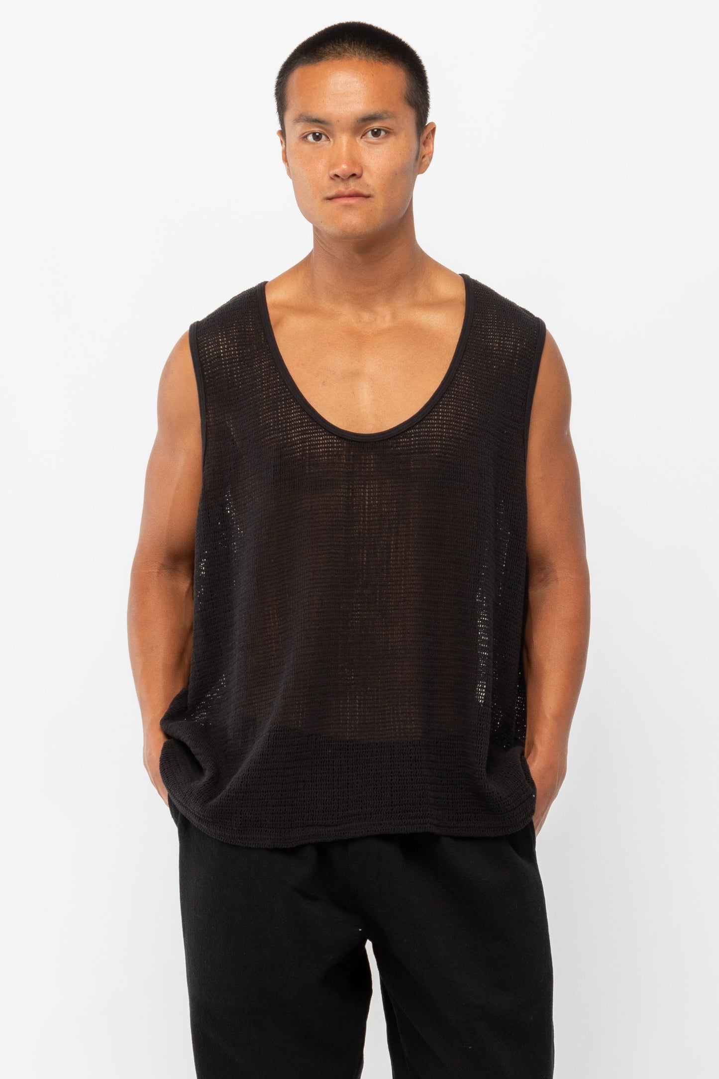 RIN15GD - Unisex Cotton Fishnet Tank Top