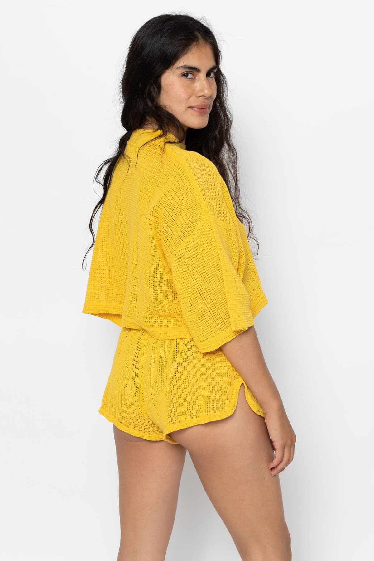 RIN304GD - Cotton Fishnet Garment Dye Shorts