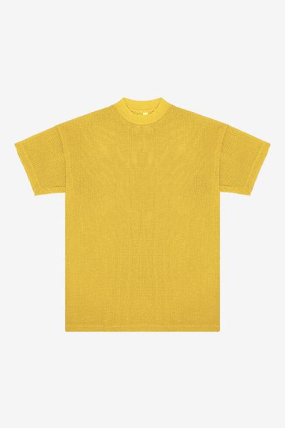 RIN500GD - Cotton Fishnet Mock Neck Big Tee