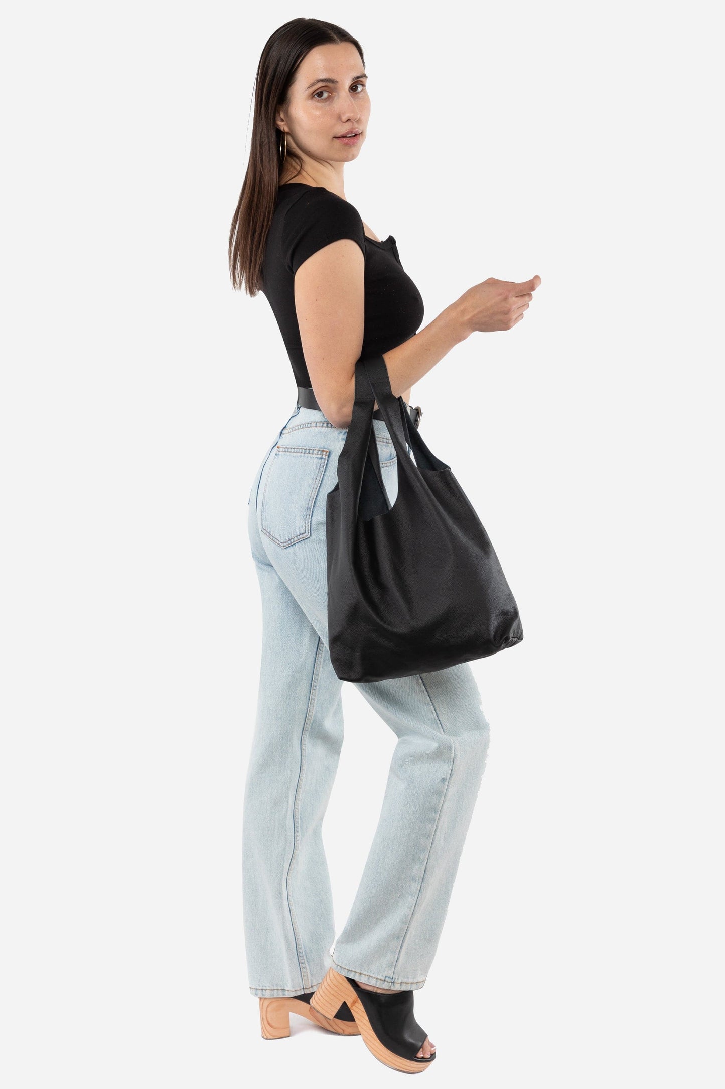 RLH3406 - Monochromatic Leather Shopping Bag