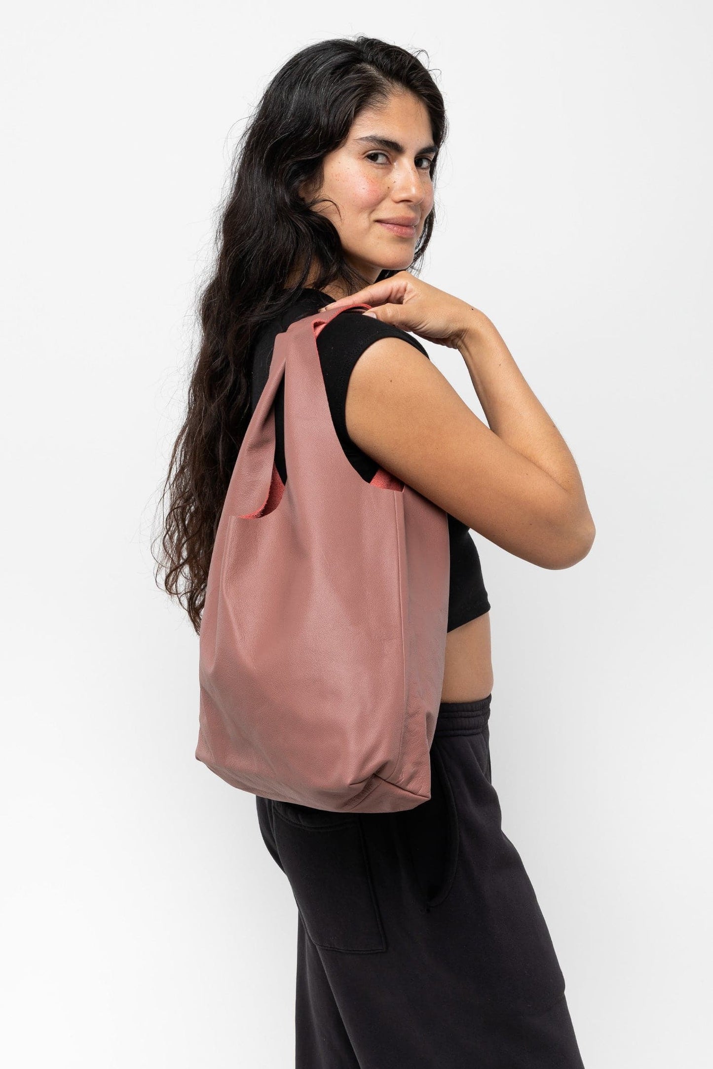RLH3406 - Monochromatic Leather Shopping Bag