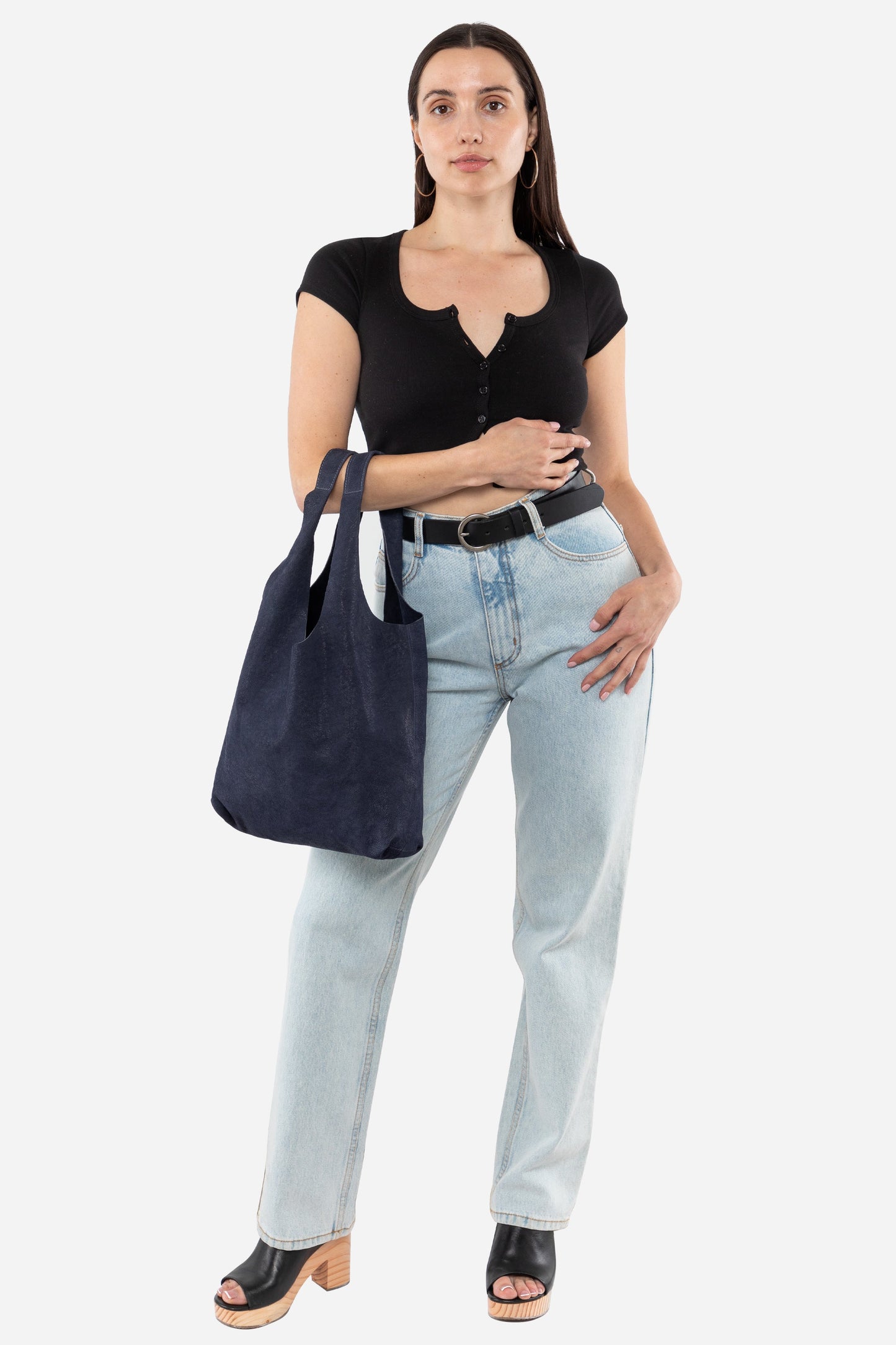 RLH3406 - Monochromatic Leather Shopping Bag