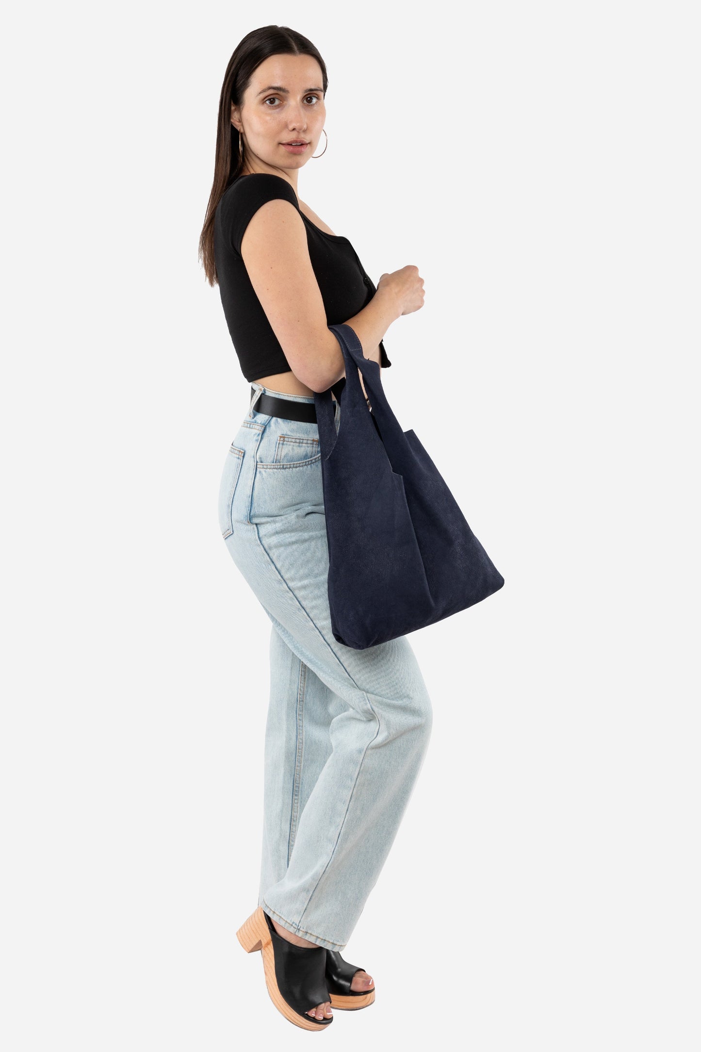 RLH3406 - Monochromatic Leather Shopping Bag