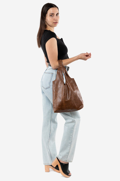 RLH3406 - Monochromatic Leather Shopping Bag