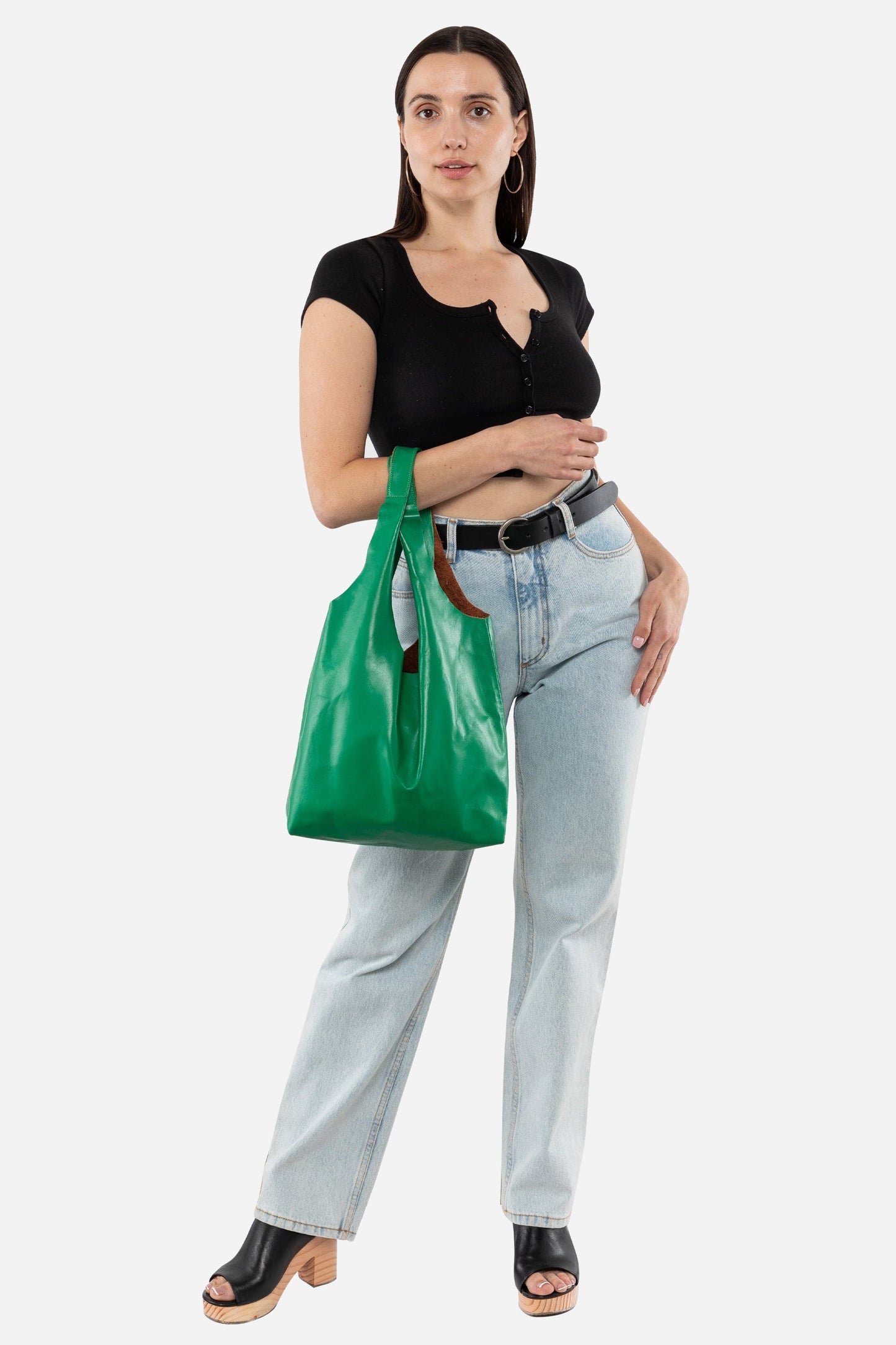 RLH3406 - Monochromatic Leather Shopping Bag