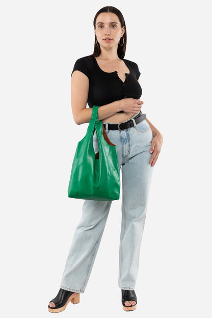 RLH3406 - Monochromatic Leather Shopping Bag
