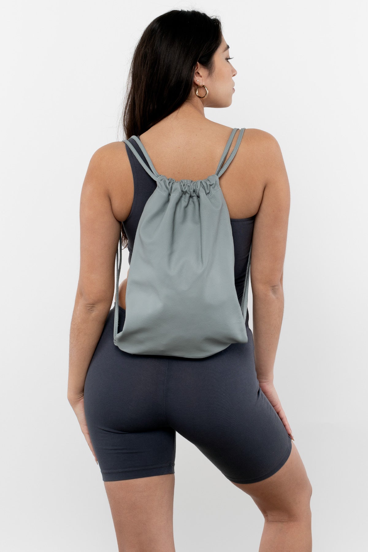 RLH3414 - Unisex Leather Drawstring Backpack