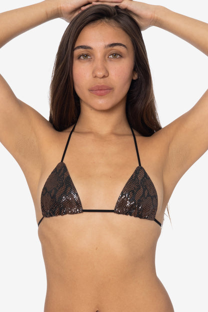 RLH3436 - Leather Nylon String Bikini Top