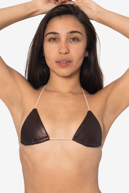 RLH3436 - Leather Nylon String Bikini Top