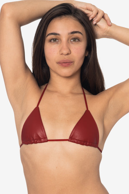 RLH3436 - Leather Nylon String Bikini Top