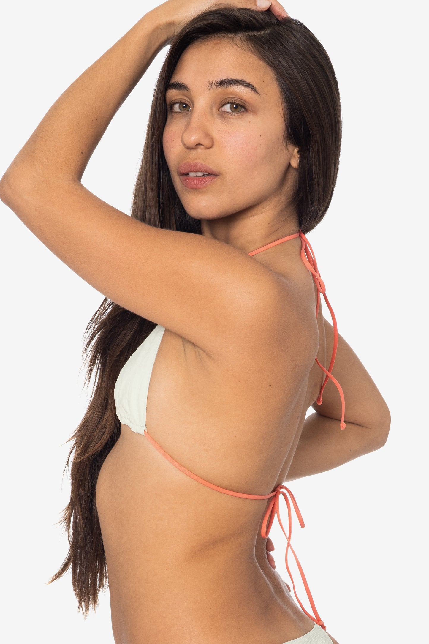 RLH3436 - Leather Nylon String Bikini Top