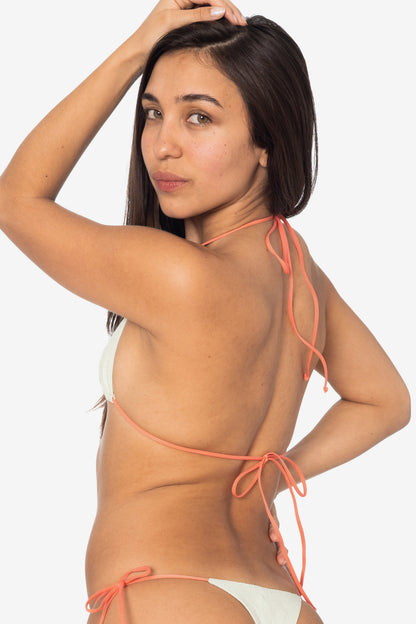 RLH3436 - Leather Nylon String Bikini Top