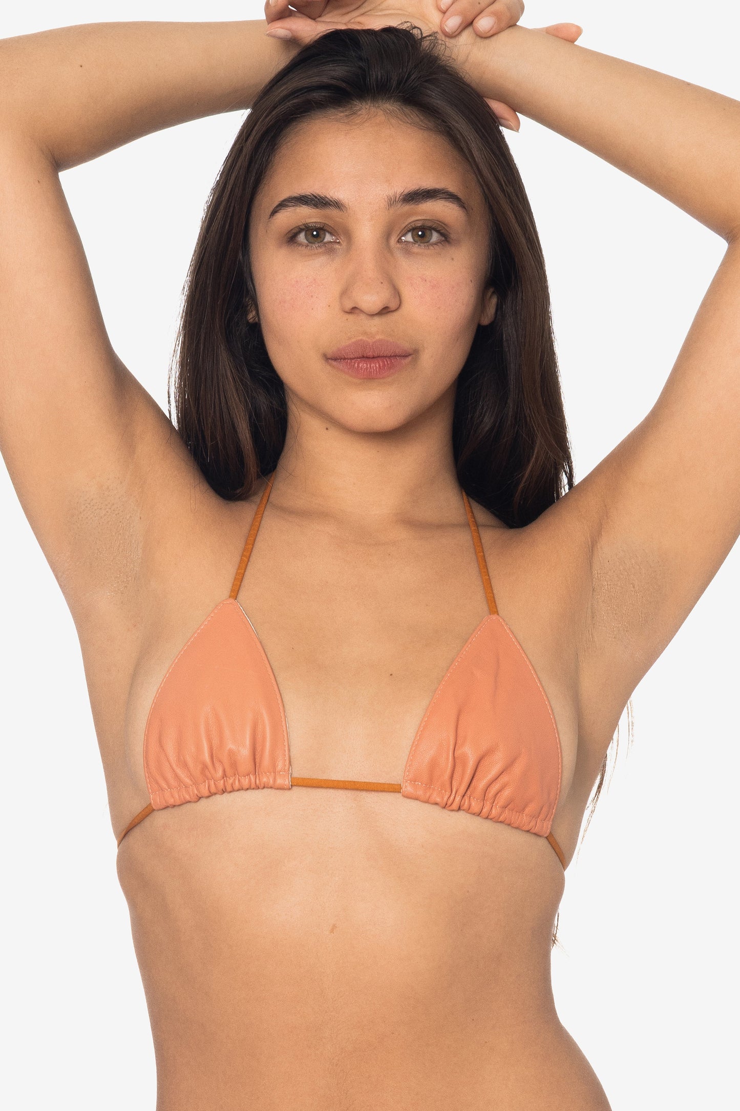 RLH3436 - Leather Nylon String Bikini Top