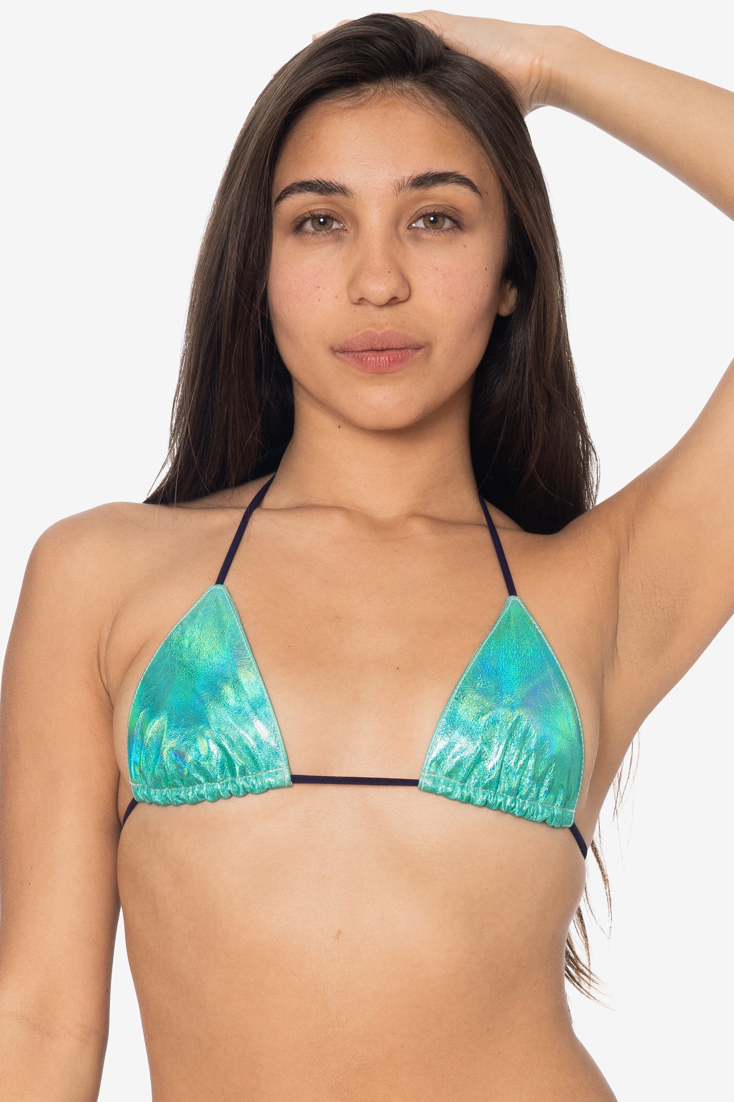 RLH3436 - Leather Nylon String Bikini Top