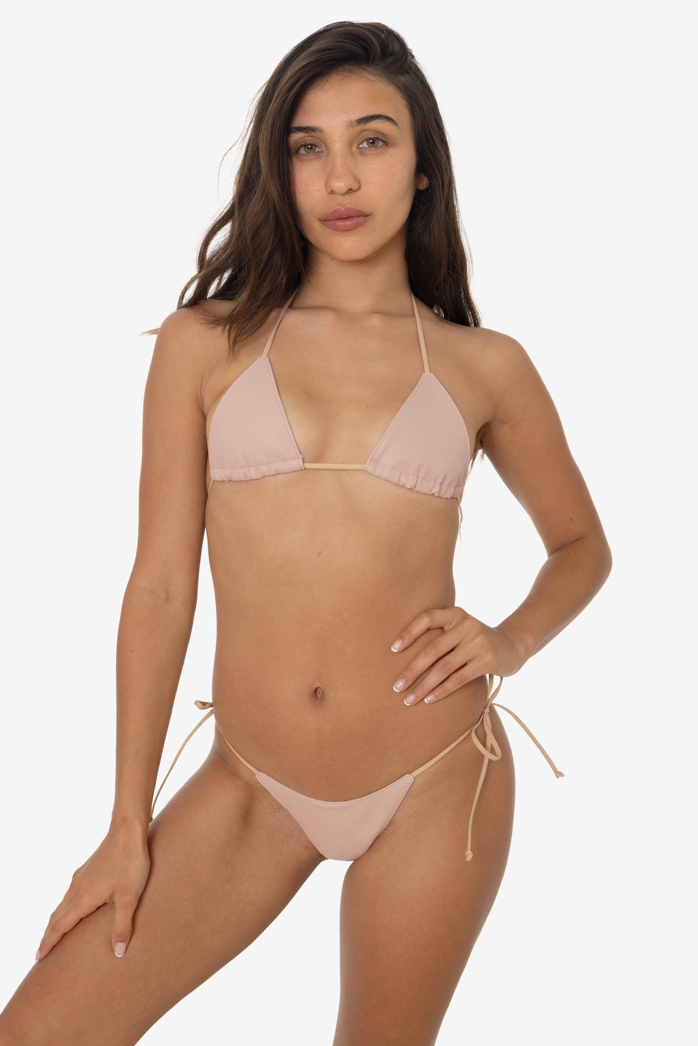 RLH3436 - Leather Nylon String Bikini Top