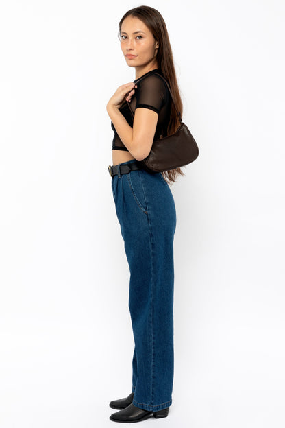 RLH3487 - Leather Crescent Shoulder Bag