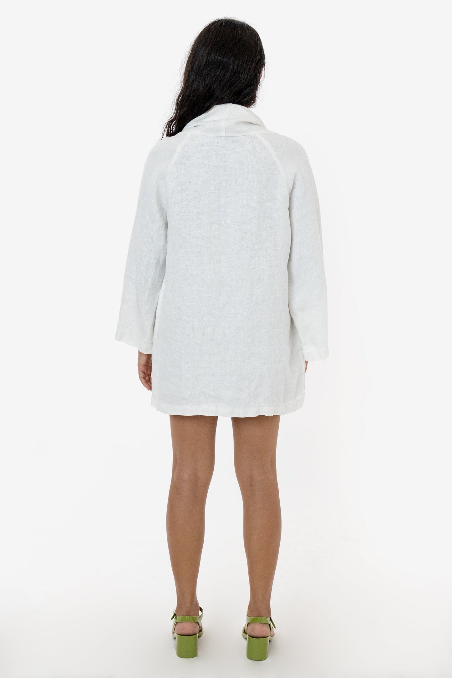 RLINBURGD - Linen Burlap Tie Front Cardigan