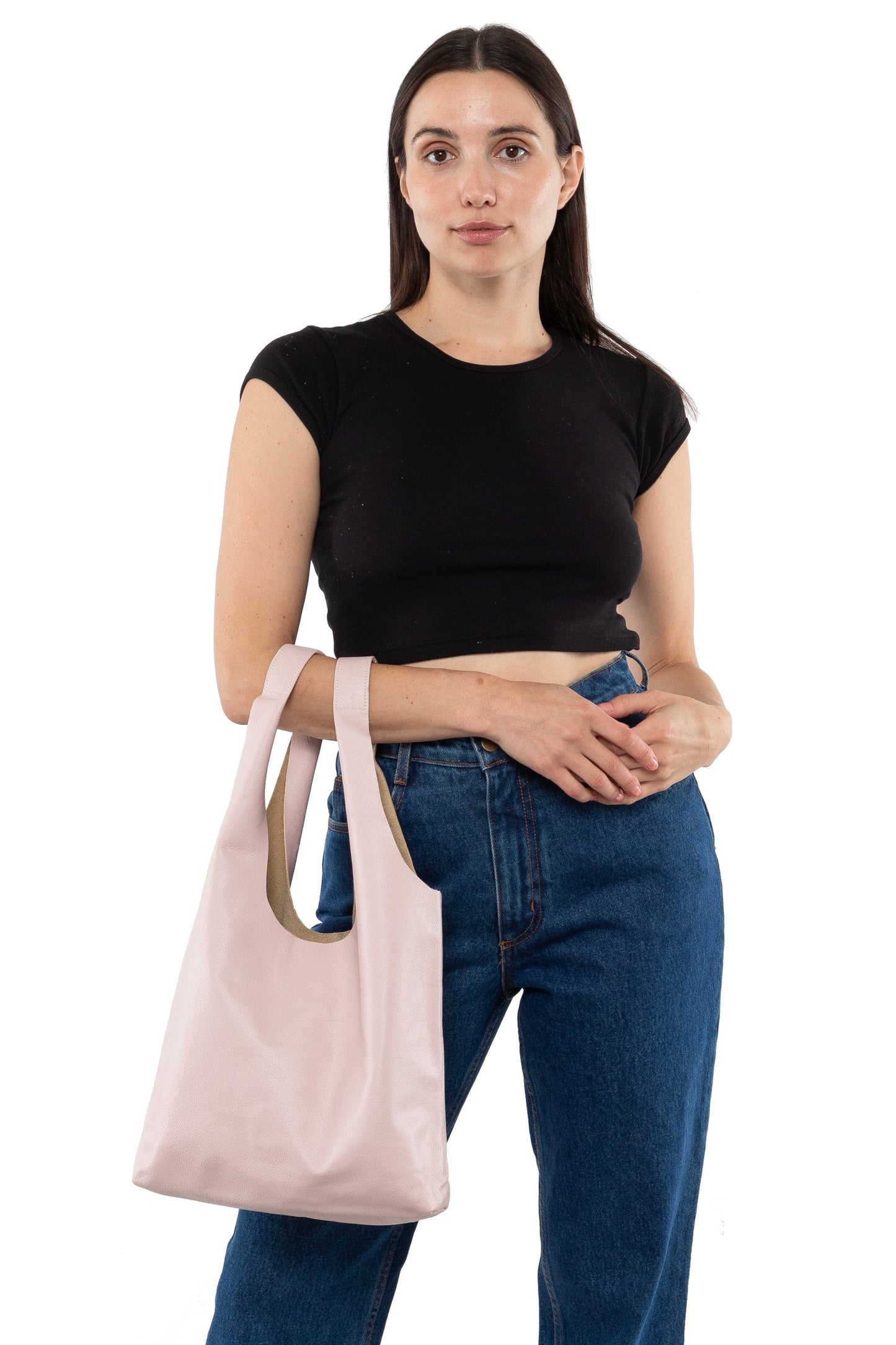 RLH3406 - Monochromatic Leather Shopping Bag