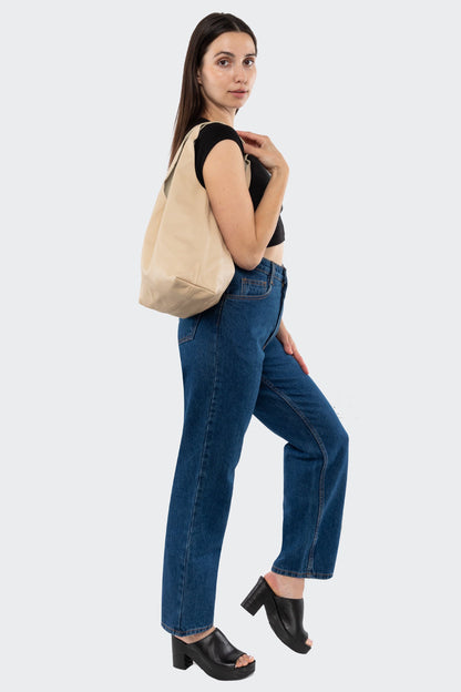 RLH3406 - Monochromatic Leather Shopping Bag