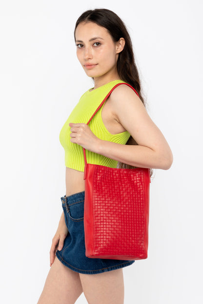 RLH3482 - Woven Leather Slim Tote