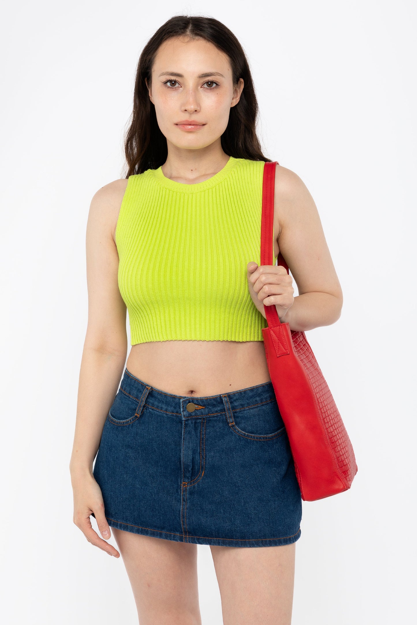 RLH3482 - Woven Leather Slim Tote