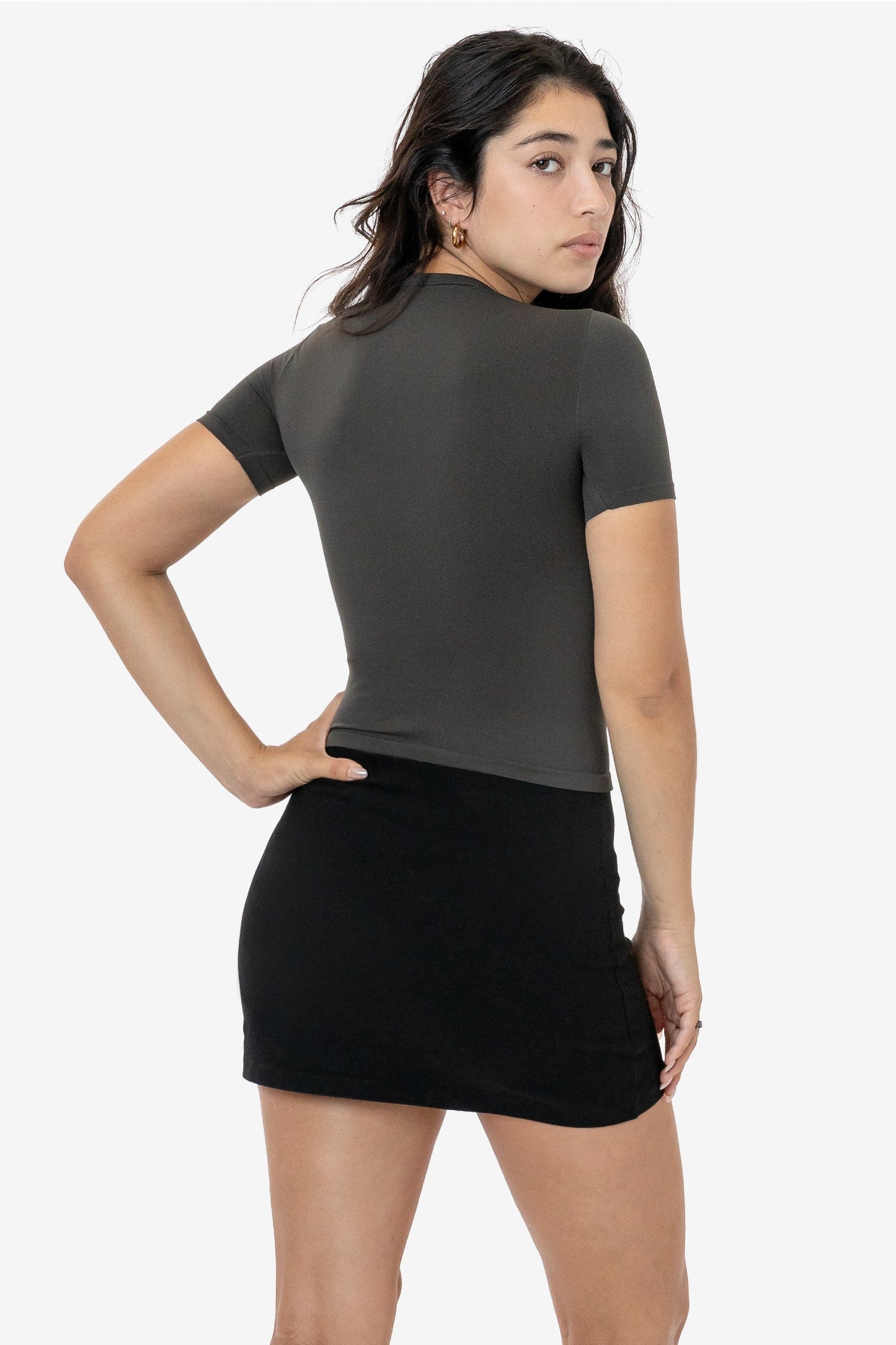 RN378 - Nylon Short Sleeve Crewneck Fitted Tee