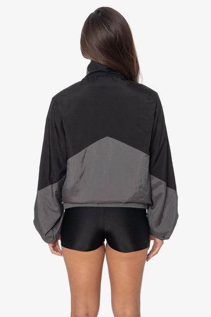 RNF555C - Nylon Crinkle Zip-Up Colorblock Windbreaker