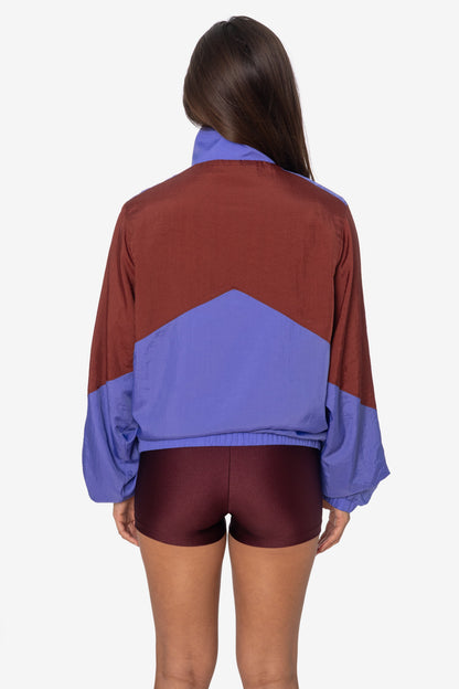 RNF555C - Nylon Crinkle Zip-Up Colorblock Windbreaker
