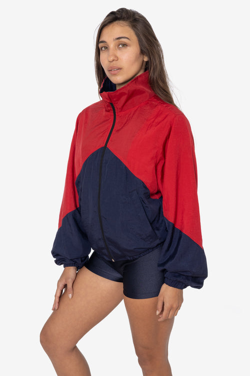 RNF555C - Nylon Crinkle Zip-Up Colorblock Windbreaker