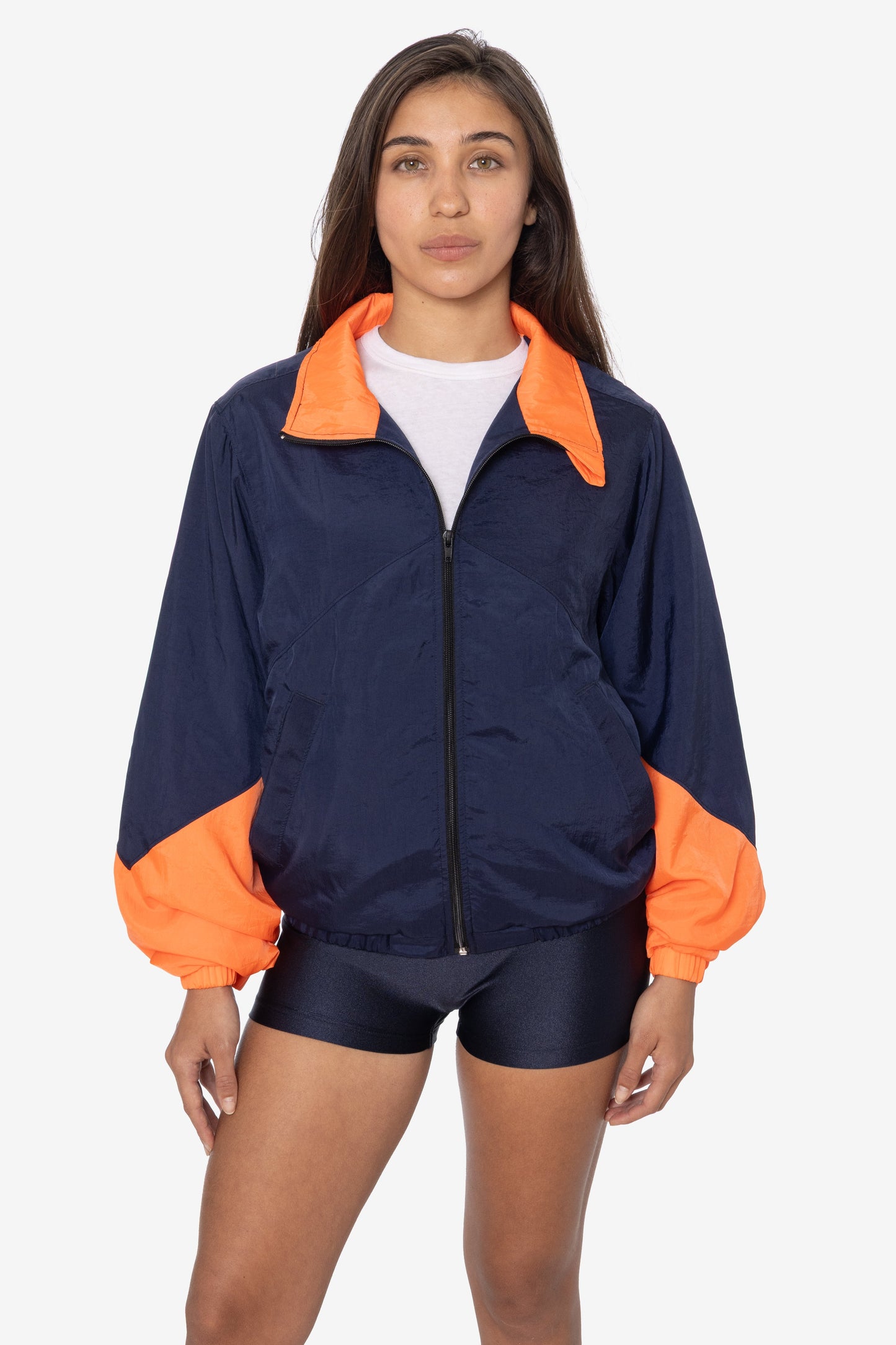 RNF555C - Nylon Crinkle Zip-Up Colorblock Windbreaker