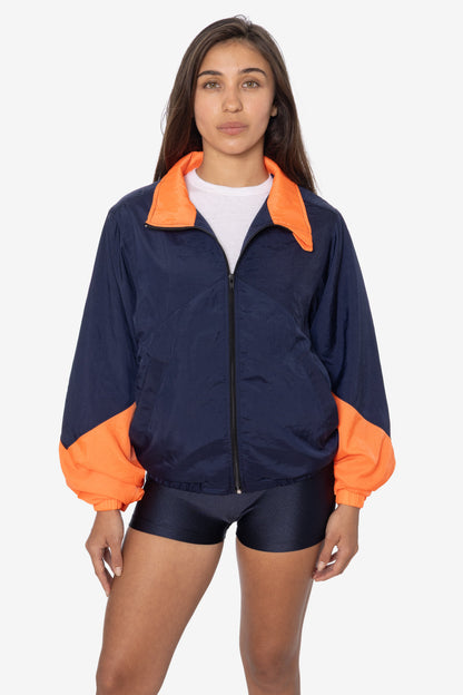RNF555C - Nylon Crinkle Zip-Up Colorblock Windbreaker