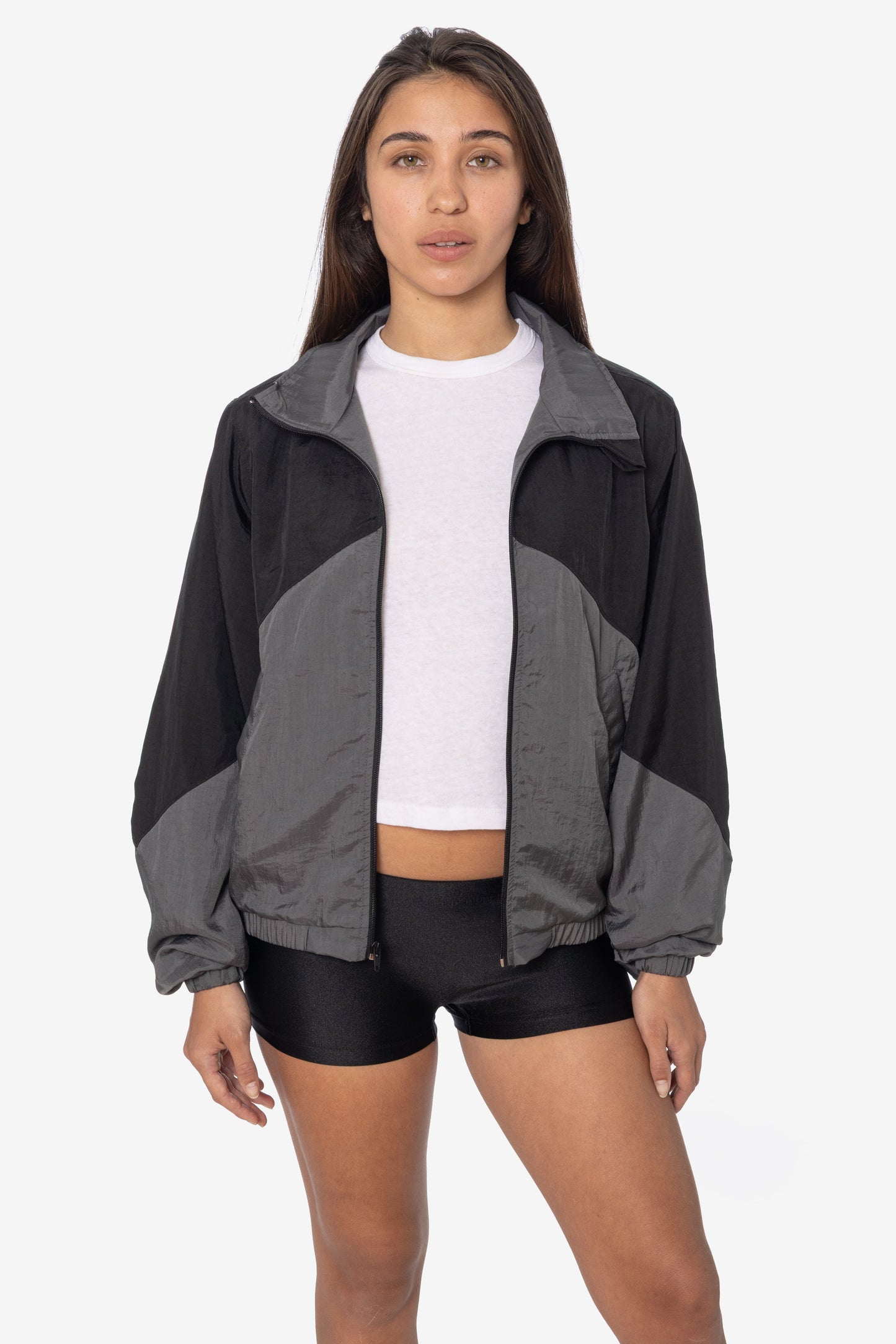 RNF555C - Nylon Crinkle Zip-Up Colorblock Windbreaker