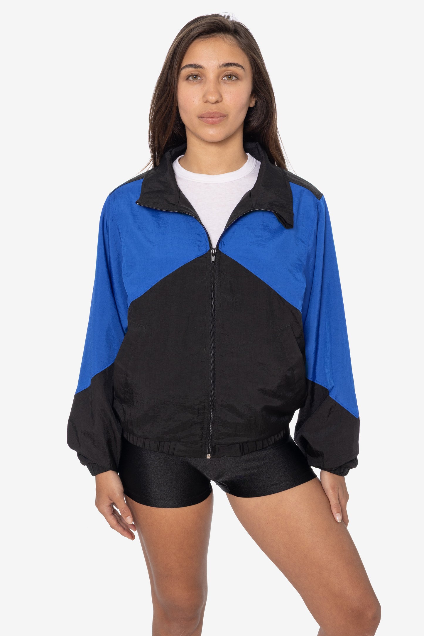 RNF555C - Nylon Crinkle Zip-Up Colorblock Windbreaker