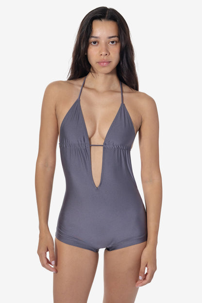 RNT306 - Nylon Tricot Maillot-V Swim Romper