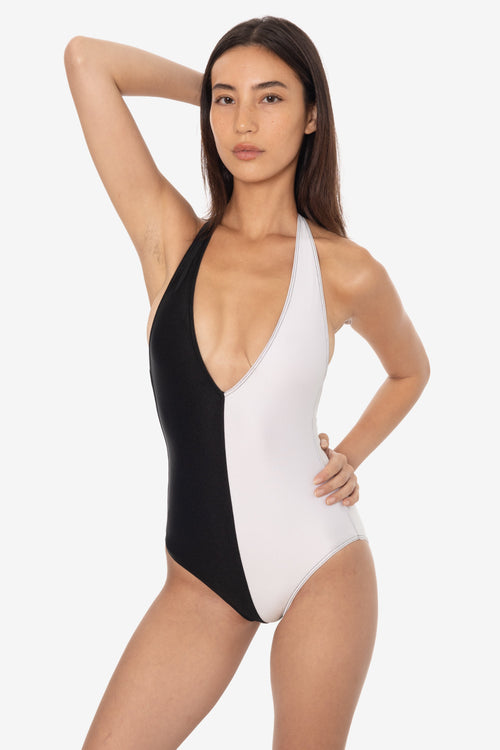 RNT342 - 2-Tone Halter One Piece