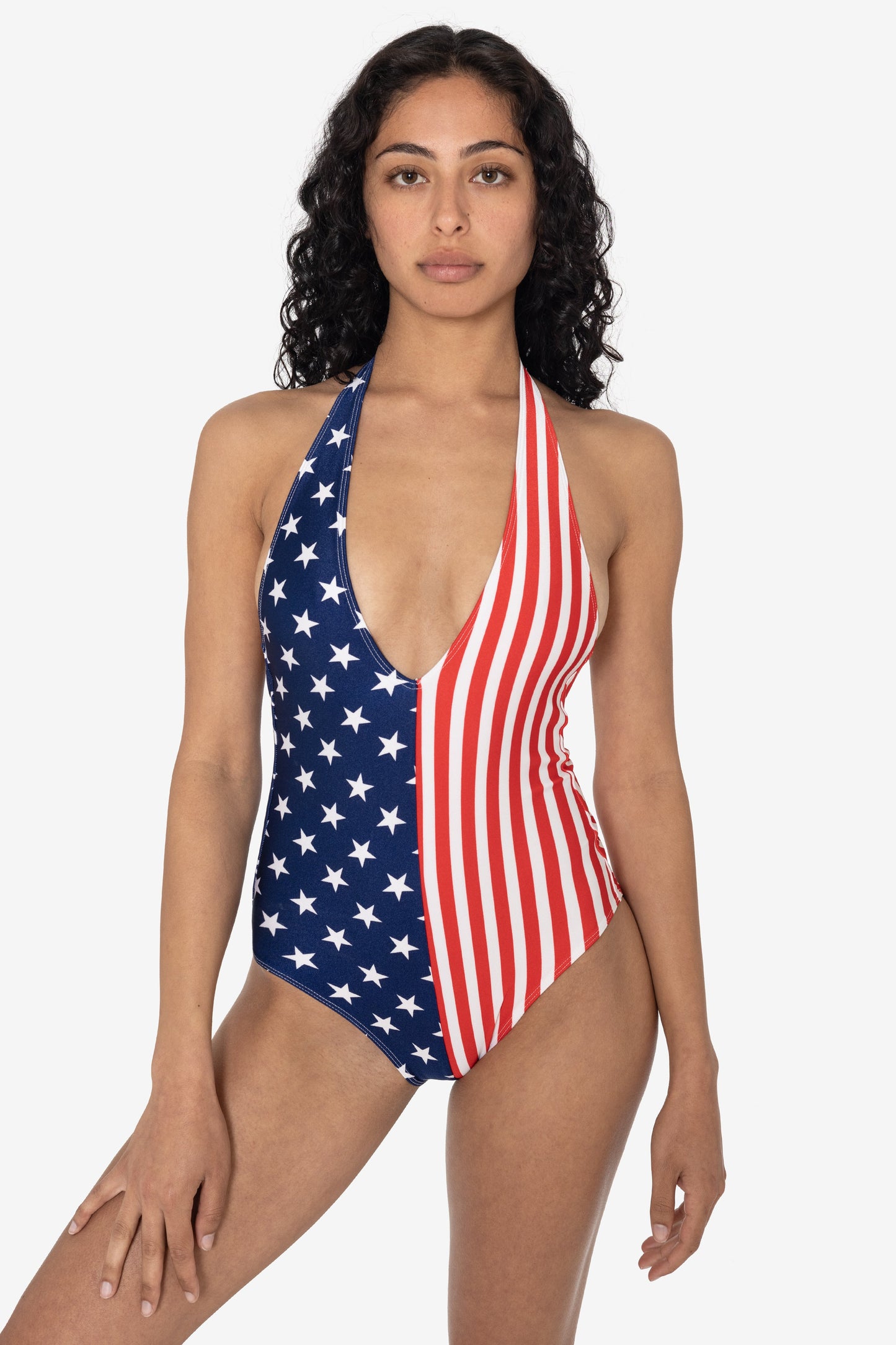 RNT342P - Printed 2-Tone Halter One Piece