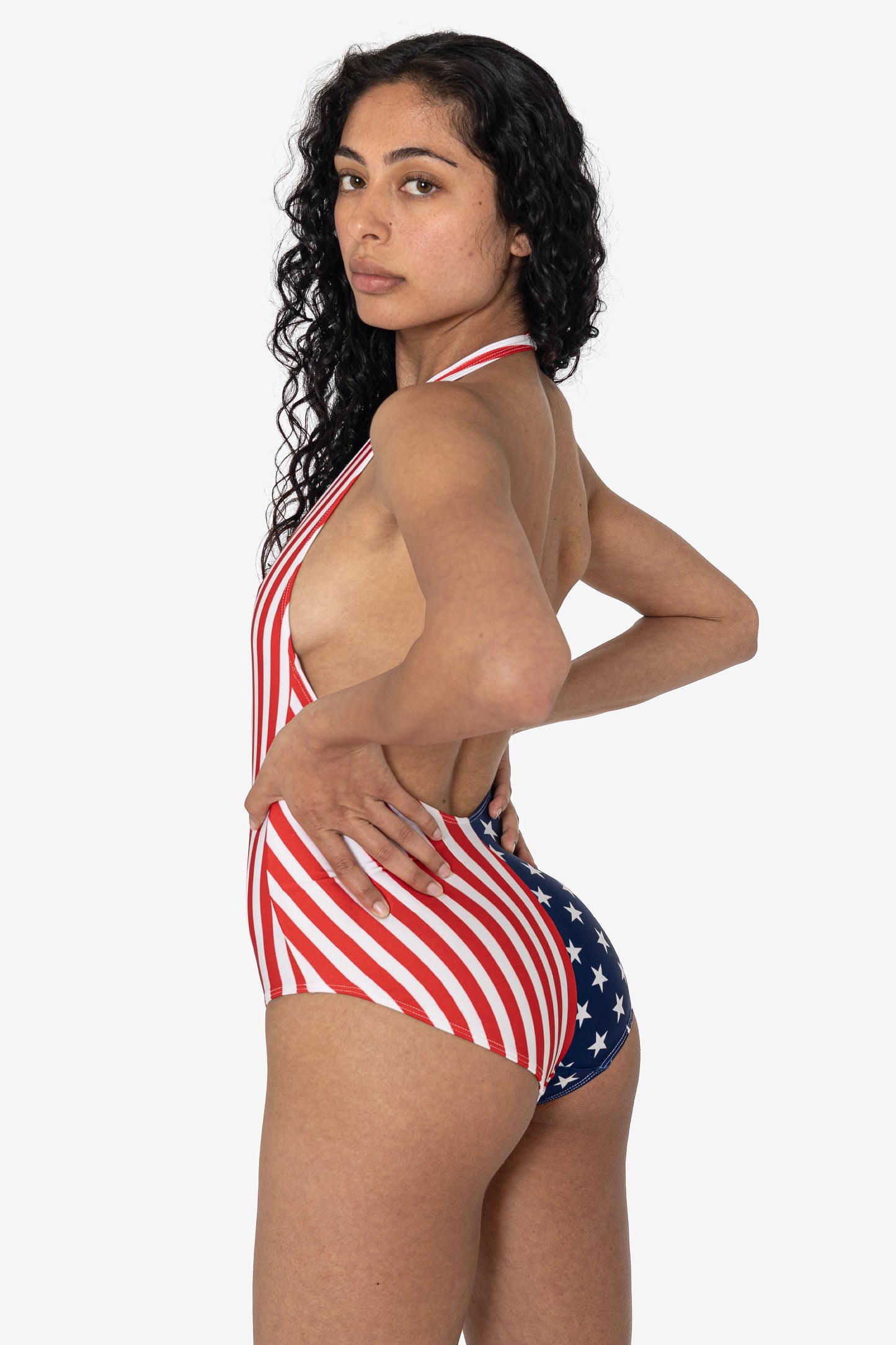 RNT342P - Printed 2-Tone Halter One Piece