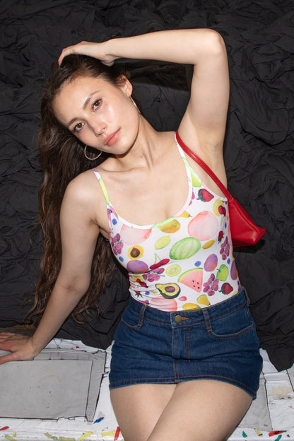 RPL3011P-X - Printed Poly Spandex Tear Drop Tank Top